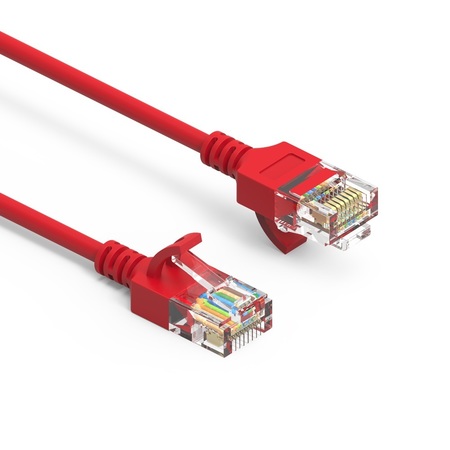 BESTLINK NETWARE CAT6A UTP Slim Ethernet Network Booted Cable 28AWG- 15ft- Red 100263RD